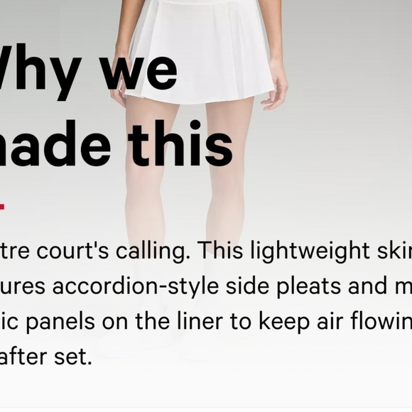 Lululemon side pleat high rise tennis skirt - Picture 5 of 7